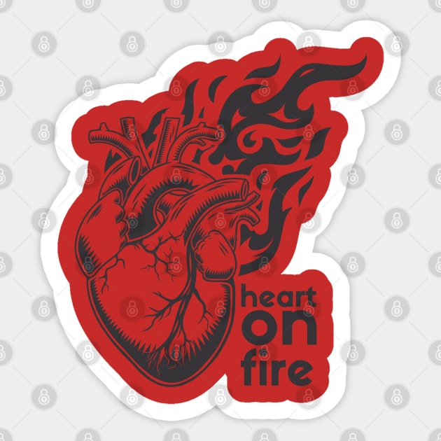 heart on fire Sticker by baha2010